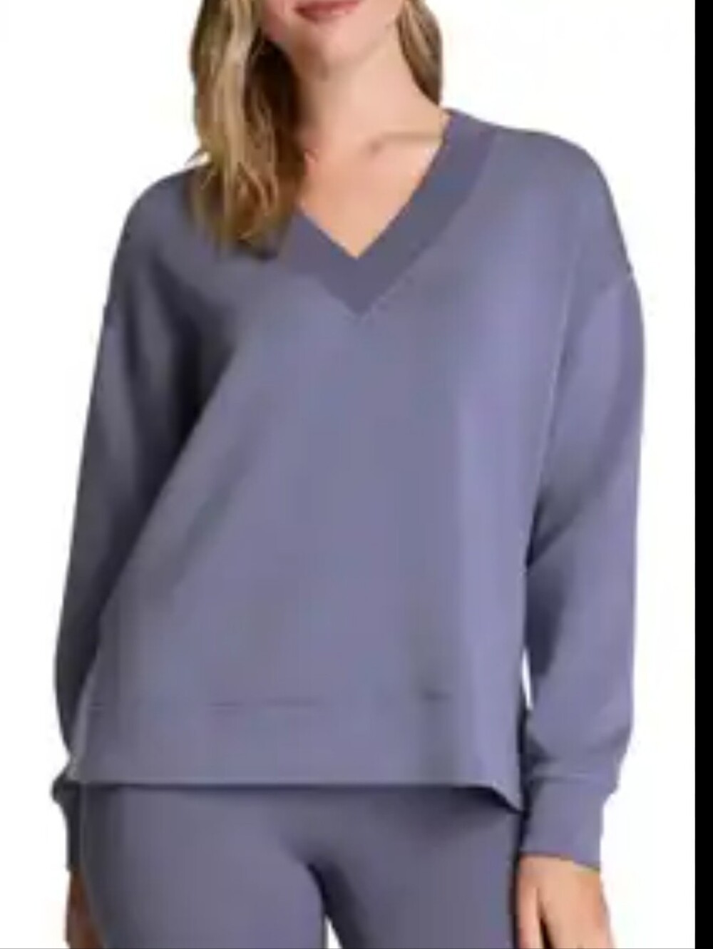 SPANX AirEssentials Soft Ribbed V-Neck Top in Lavendar